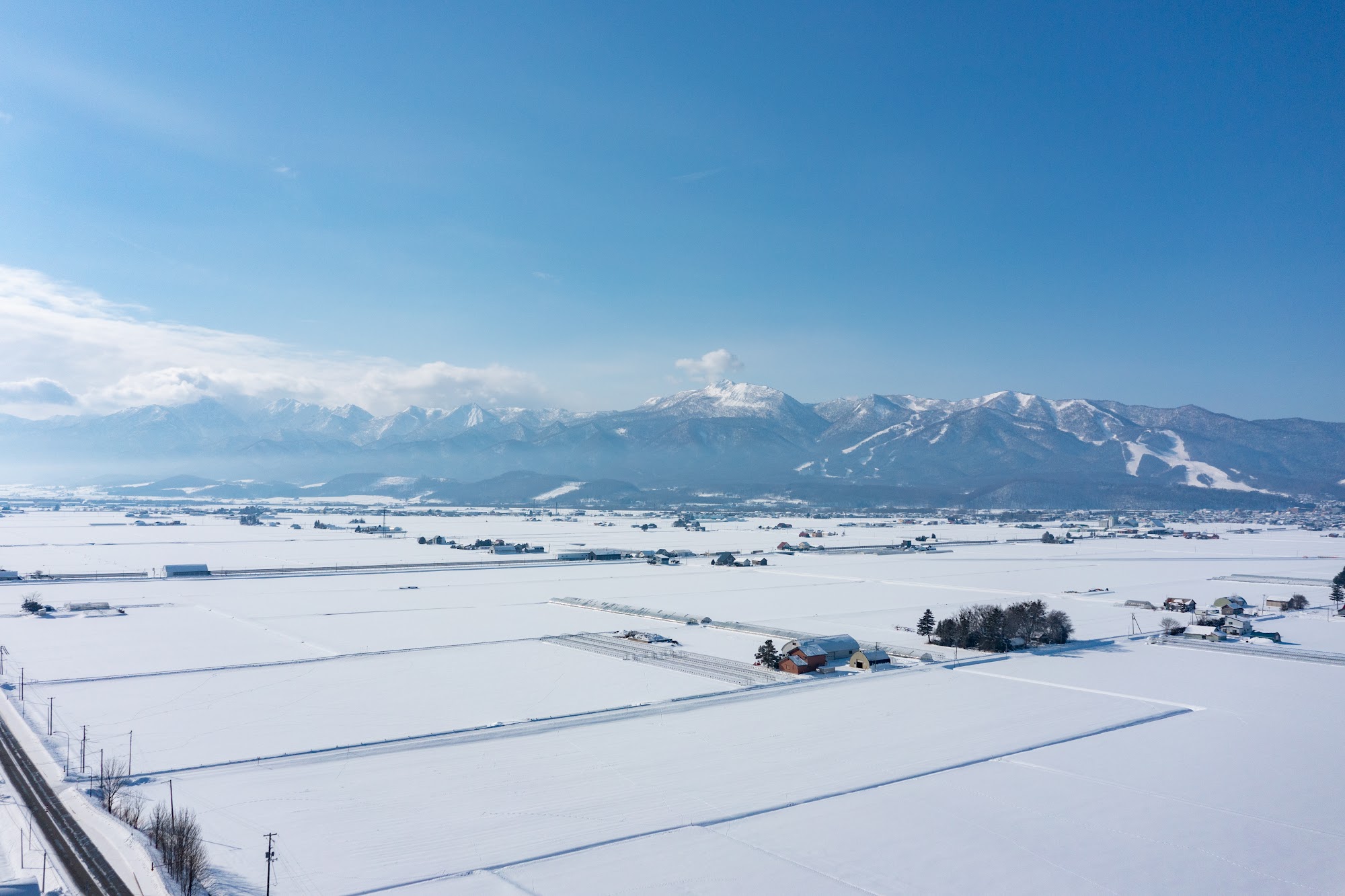 Snow-covered Tokachi range